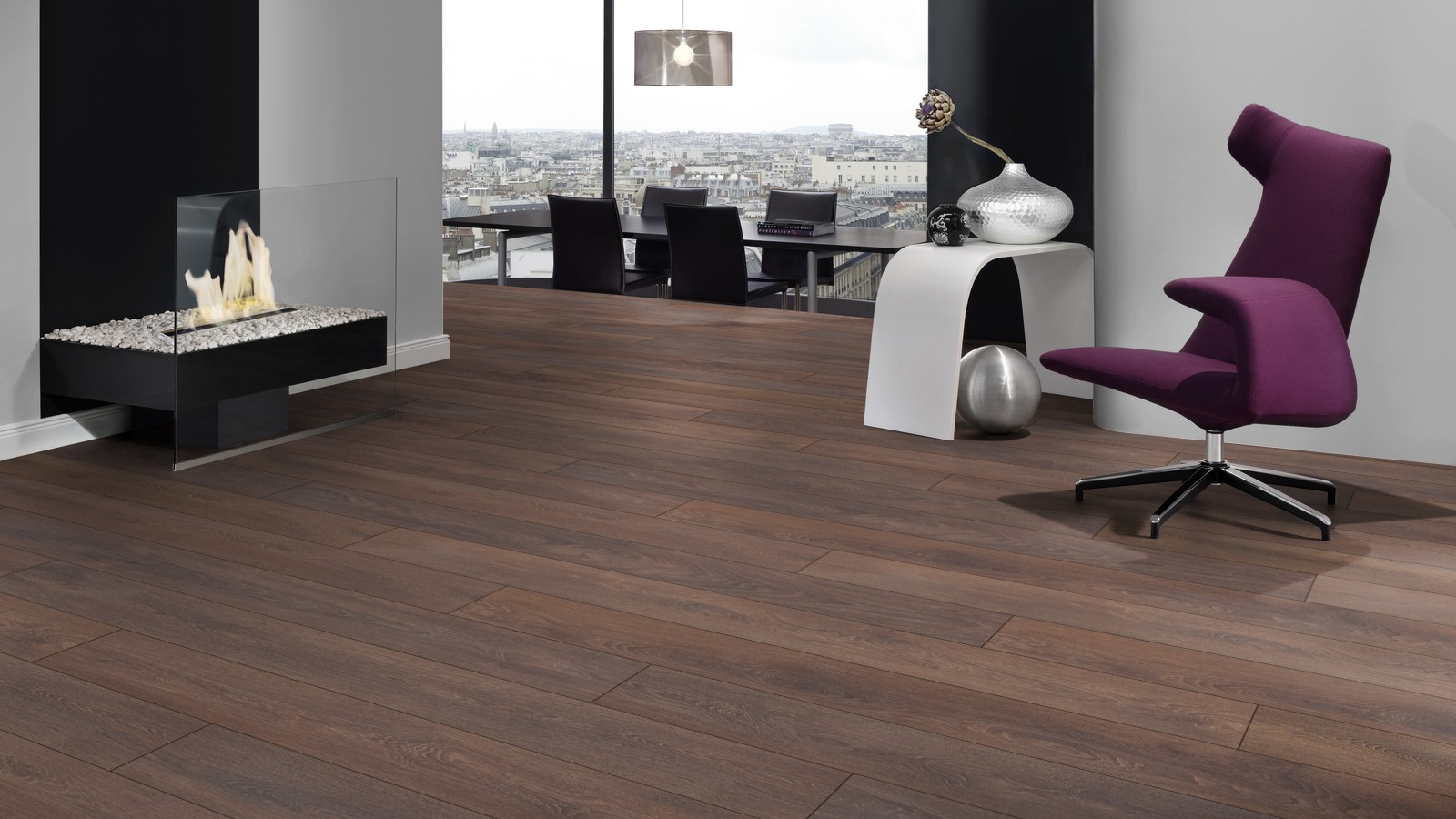 Black American Walnut Laminate Floor London Stock 193mm