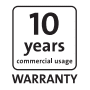 10 Years Commercial Usage Warranty