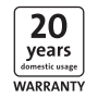 20 Years Domestic Usage Warranty