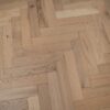 Brushed & lacquered invisible oak engineered herringbone blocks flooring 14mm