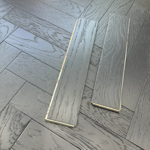 Galaxy Black – Engineered Oak Herringbone Flooring - Image 3