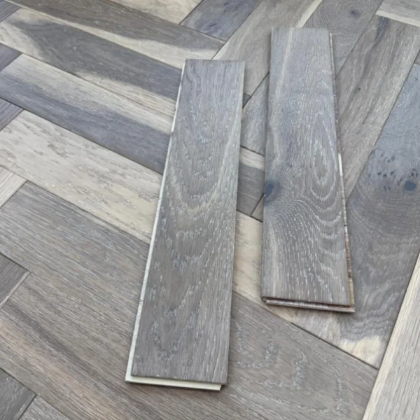 Smoked Grey – Engineered Oak Herringbone Flooring - Image 3