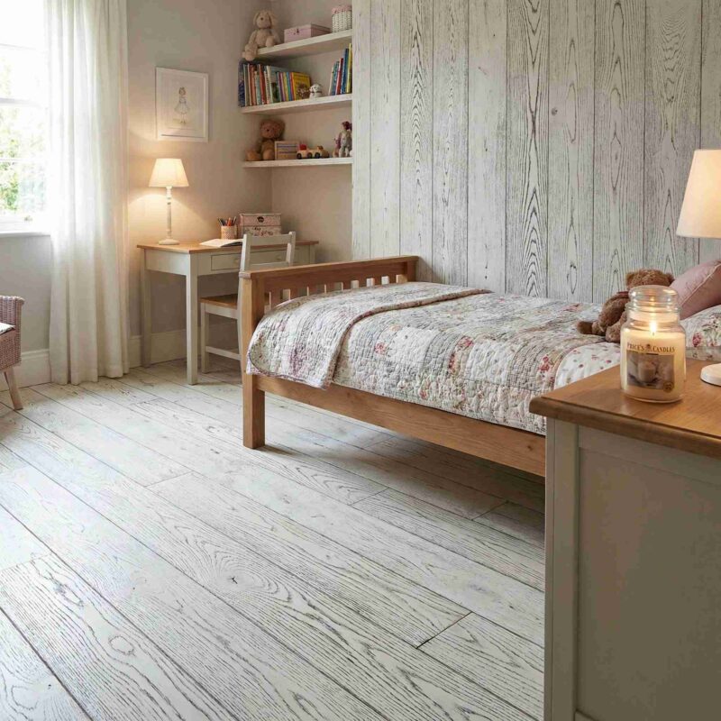 White-oak-with-black-filling-wooden-fllooring-and-wall-panel-girls-bedroom