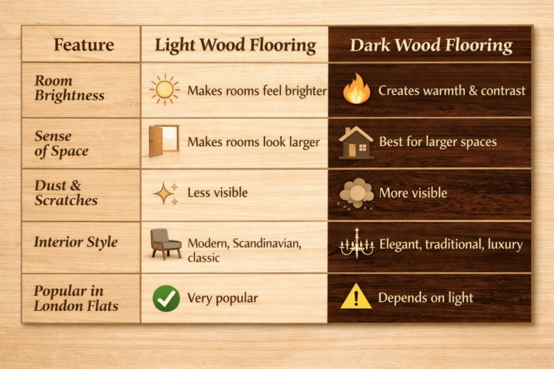Key differences dark vs light wood flooring